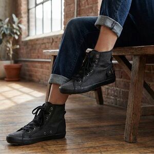 Denim & Supply Ralph Lauren Sneakers Women's Size 9B Black High Top Zip Back